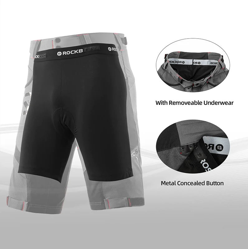 ROCKBROS Elite Shorts com Calções Interiores e Pad Mens