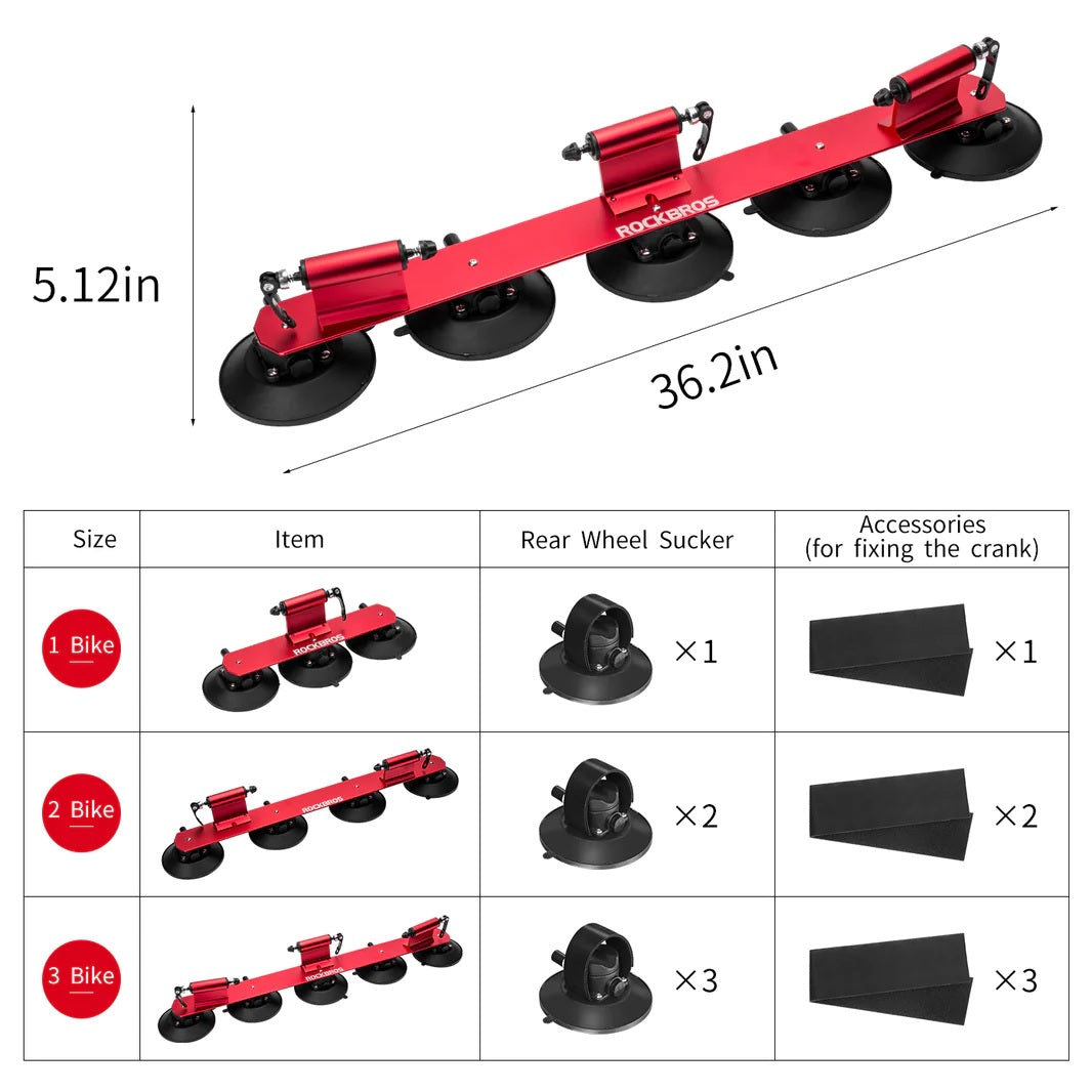 ROCKBROS Suporte de bicicleta XP100 montagem rápida para 1-3 bicicletas