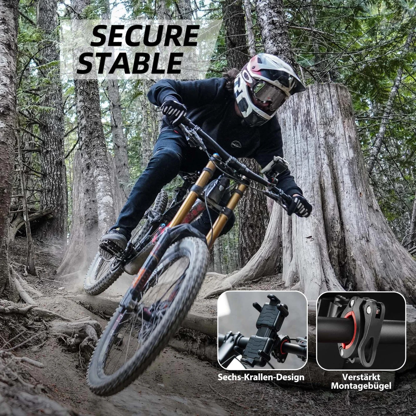 ROCKBROS bicicleta suporte para telemóvel suporte para moto guiador 360° smartphone universal