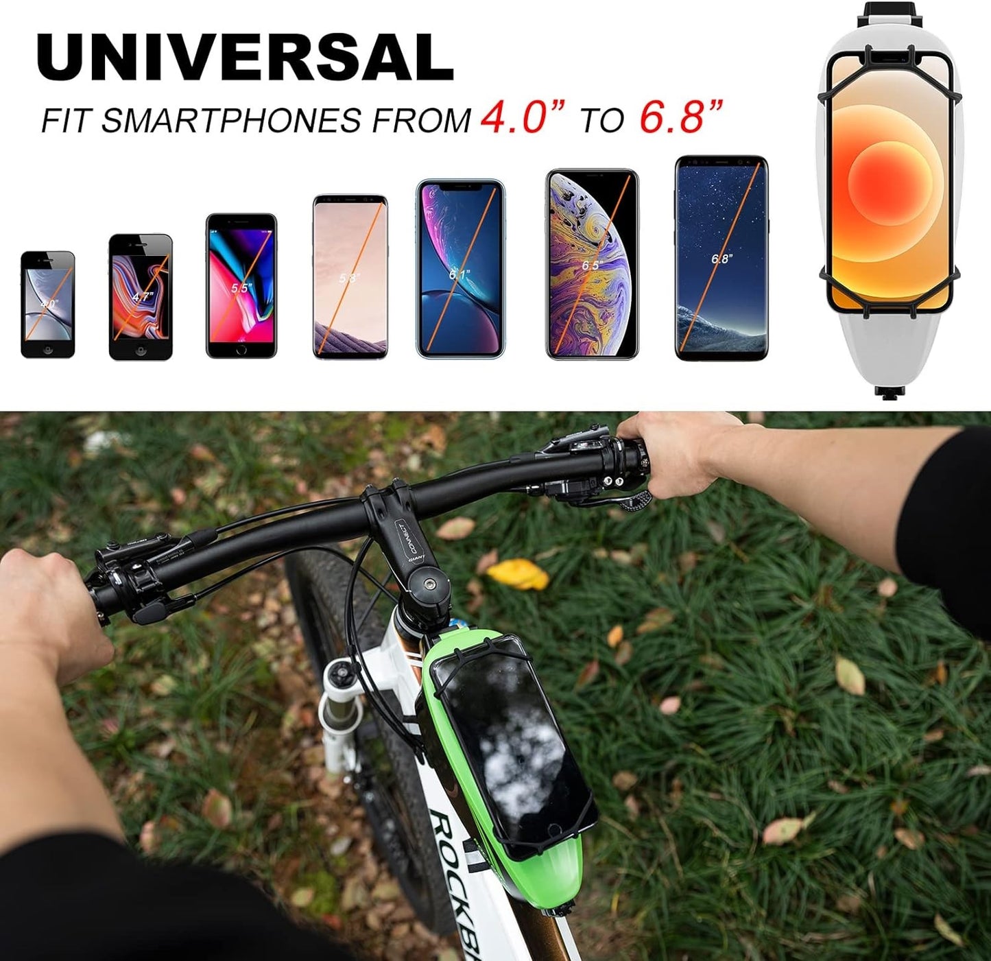 Bolsa de bicicleta ROCKBROS com suporte para celular para celular de 4 a 6,5 polegadas