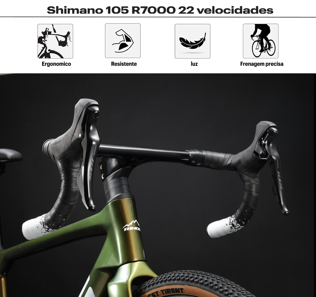 Bicicleta de cascalho de carbono RINOS Sandman 1.0 Shimano R3000