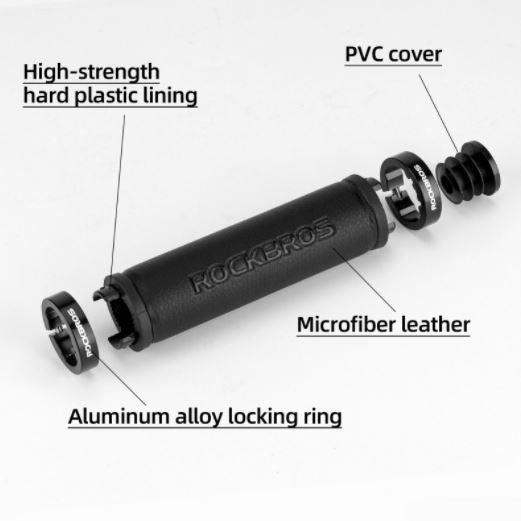ROCKBROS Punhos de bicicleta com trava para guidão MTB preto antiderrapante