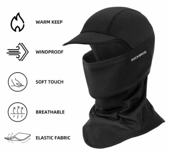 ROCKBROS Máscara de Balaclava de Inverno Máscara de Motocicleta com Boné Quente