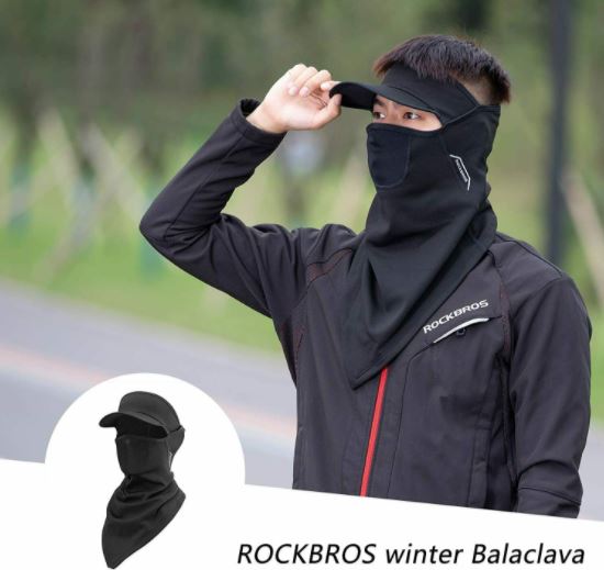 ROCKBROS Meia Máscara de Bicicleta Balaclava Tubo Lenço de Bicicleta à prova de vento