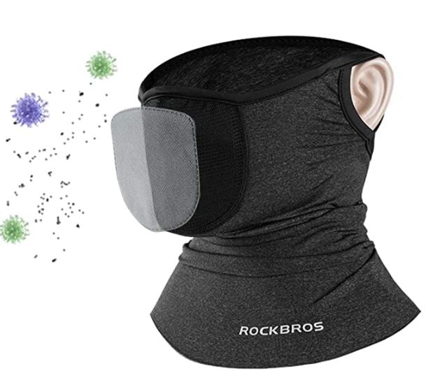 ROCKBROS Lenço Tubular Balaclavas Multifuncional Altamente Elástico Respirável UPF 50+ Lenço de Ciclismo Frio Meio