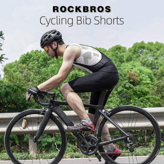 ROCKBROS Calção de Bicicleta com Tiras M-4XL curto almofadado