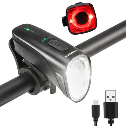 ROCKBROS Luz de Bicicleta 200M Iluminação StVZO Luz traseira LED IPX5