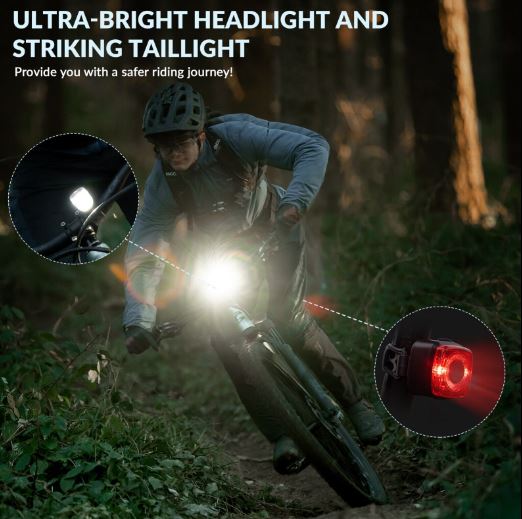 ROCKBROS Luz de Bicicleta 200M Iluminação StVZO Luz traseira LED IPX5