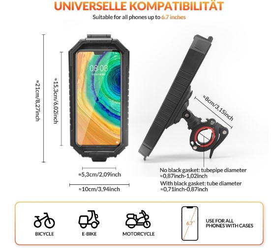 Suporte ROCKBROS suporte para celular bicicleta motocicleta universal 360° à prova d'água