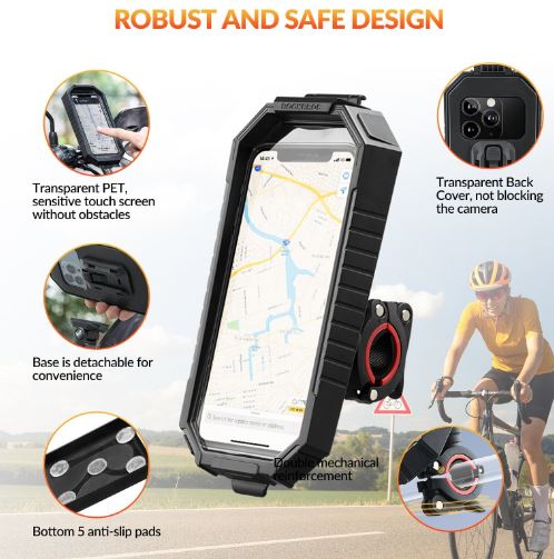 Suporte ROCKBROS suporte para celular bicicleta motocicleta universal 360° à prova d'água