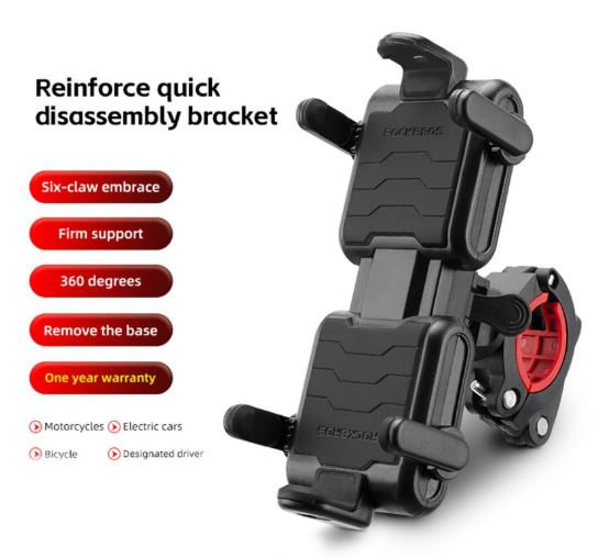 ROCKBROS bicicleta suporte para telemóvel suporte para moto guiador 360° smartphone universal