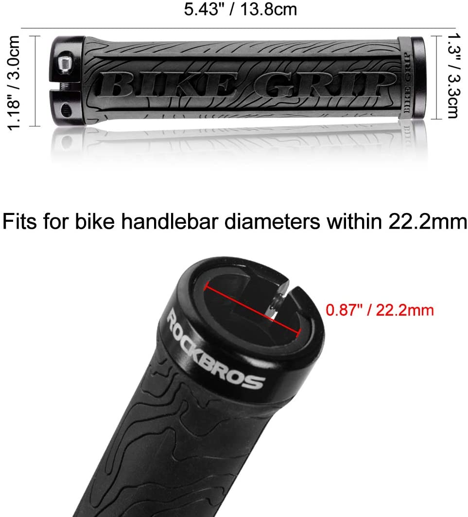 ROCKBROS Punhos de guiador de bicicleta 22mm antideslizantes