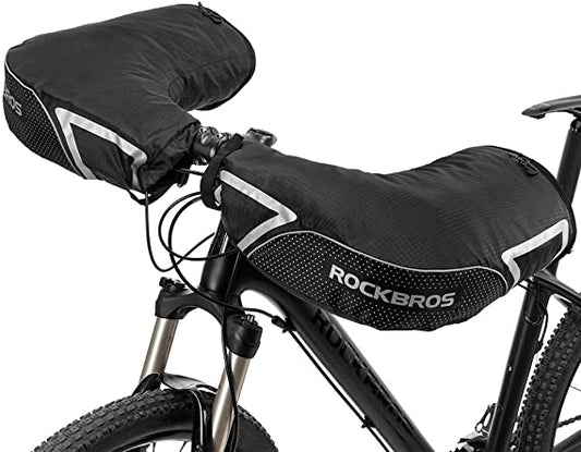 ROCKBROS punhos de guidão luvas de guidão para bicicleta moto scooter forrado à prova de vento repelente de água reflexivo