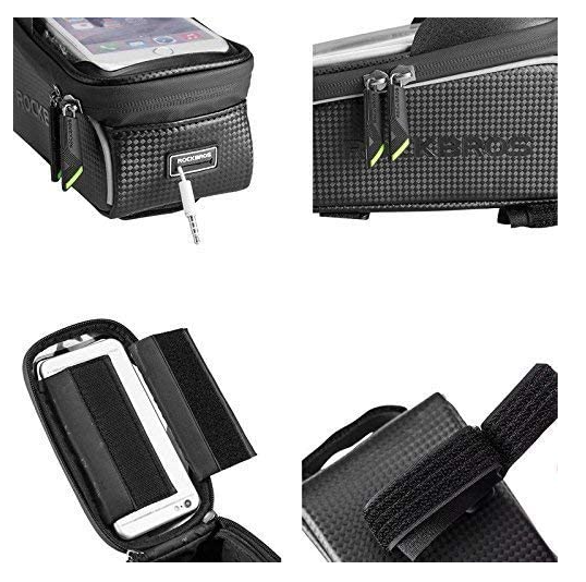 ROCKBROS Bolsa 017-1BK com tela sensível ao toque para celulares de até 6,5 polegadas