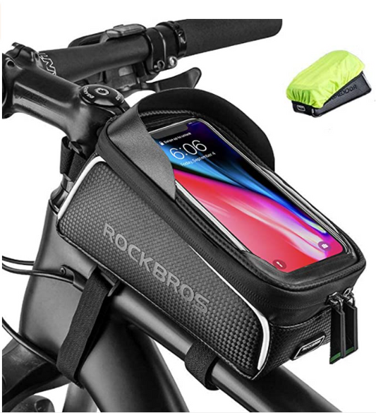 ROCKBROS Bolsa de quadro de bicicleta 017 à prova d'água para celulares de até 6,5 polegadas