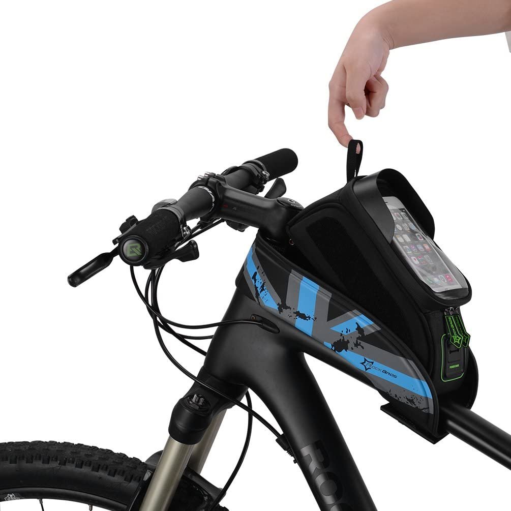 ROCKBROS Bolsa de quadro de bicicleta 021-1 à prova d'água para celular 5,8/6,0 polegadas