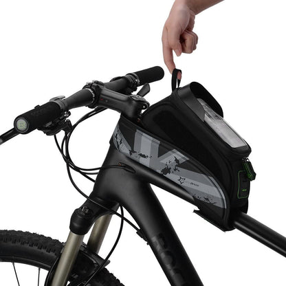 ROCKBROS Bolsa de quadro de bicicleta 021-1 à prova d'água para celular 5,8/6,0 polegadas