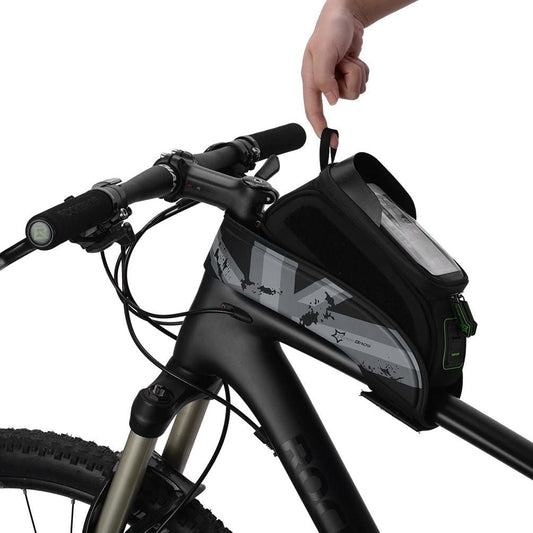 ROCKBROS Bolsa de quadro de bicicleta 021-1 à prova d'água para celular 5,8/6,0 polegadas