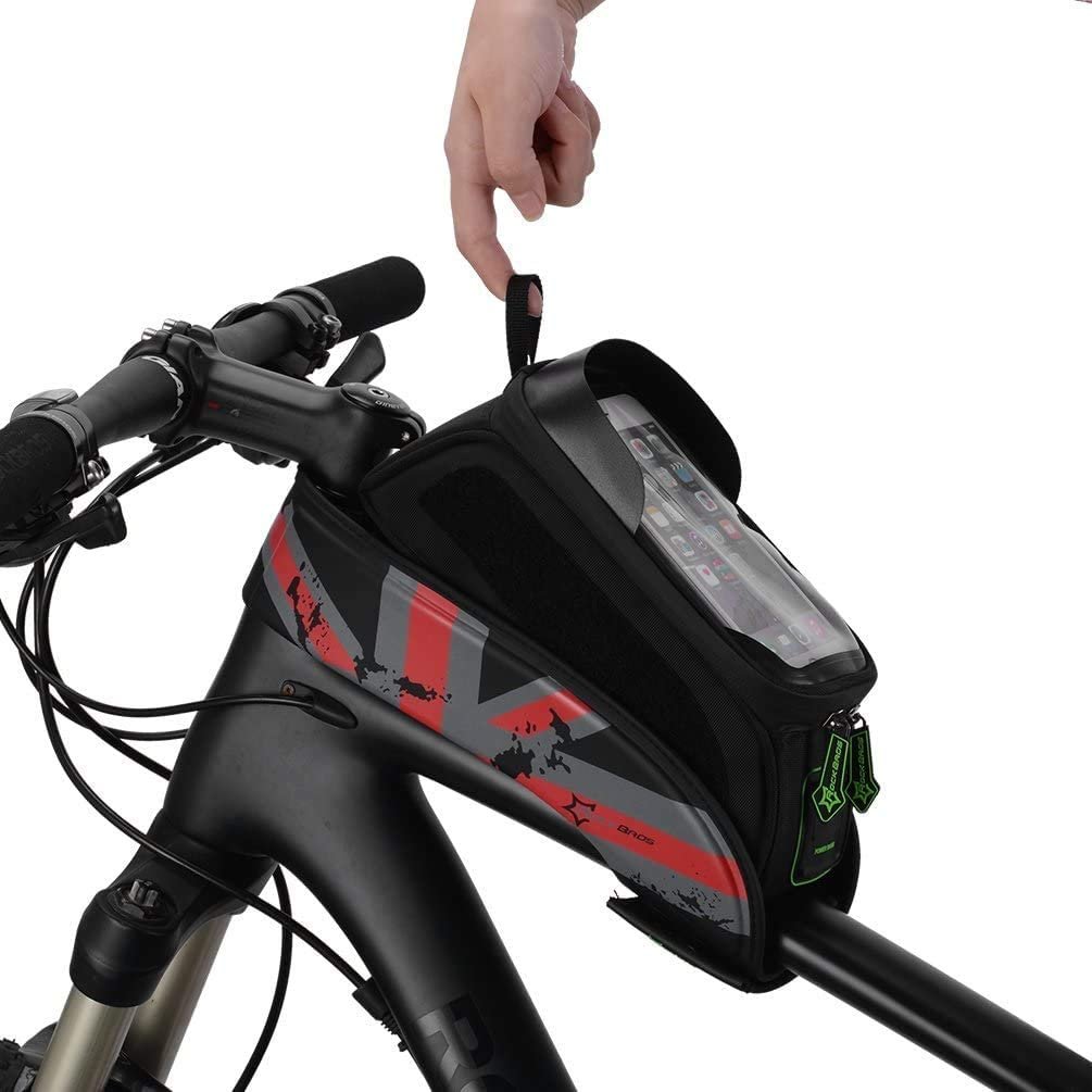 ROCKBROS Bolsa de quadro de bicicleta 021-1 à prova d'água para celular 5,8/6,0 polegadas