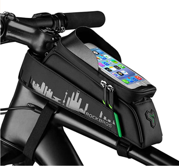 ROCKBROS bolsa de quadro de bicicleta à prova d'água para celular tela sensível ao toque para celulares de até 6,0 polegadas