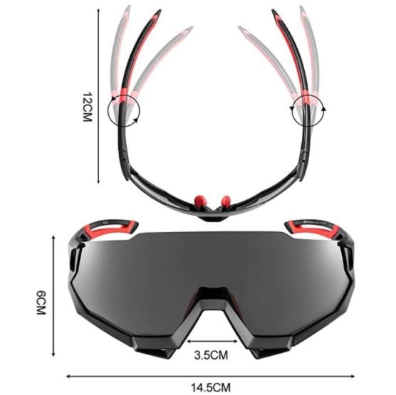 ROCKBROS Óculos de ciclismo 10131 polarizados com 4 lentes intercambiáveis