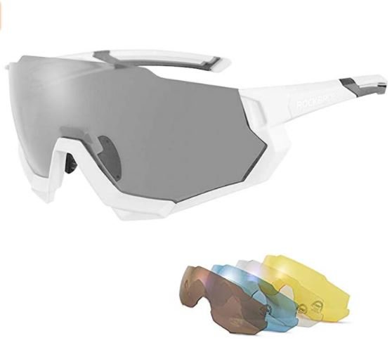 ROCKBROS Óculos de ciclismo 10131 polarizados com 4 lentes intercambiáveis