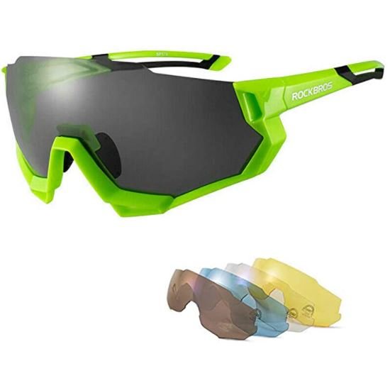 ROCKBROS Óculos de ciclismo 10131 polarizados com 4 lentes intercambiáveis