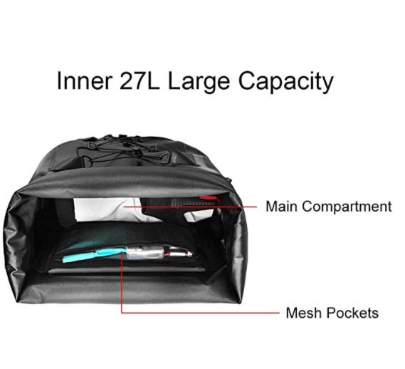 ROCKBROS Bolsa traseira AS-002-1 100% impermeável 27L