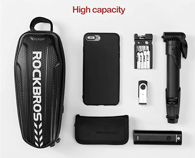 ROCKBROS Bolsa para quadro de bicicleta B6 à prova d'água preta L 1,5 L / M 1,1 L