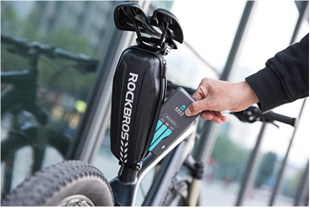 ROCKBROS Bolsa para quadro de bicicleta B6 à prova d'água preta L 1,5 L / M 1,1 L