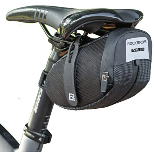 ROCKBROS B74 alforjes bolsa de assento de bicicleta com suporte de luz traseira preta