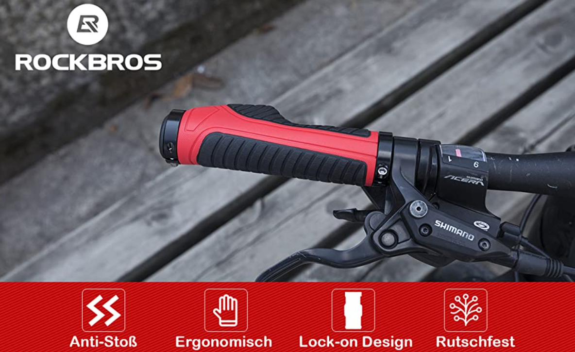 ROCKBROS Punhos de guidão de bicicleta ergonômicos antiderrapantes 22 mm