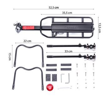 ROCKBROS Bagageiro de bicicleta HJ1009 com liberação rápida máx. 50kg 24-29 polegadas