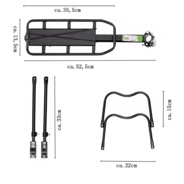 ROCKBROS porta baggagem com refletor liberação semi-rápida máx. 50kg Alu