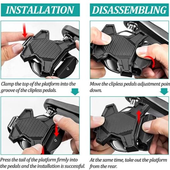 ROCKBROS Adaptador de pedal de bicicleta PP20 para pedal clipless SPD-SL/KEO preto 1 par