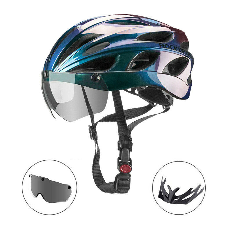 ROCKBROS Capacete de bicicleta de estrada TT-16-C com óculos