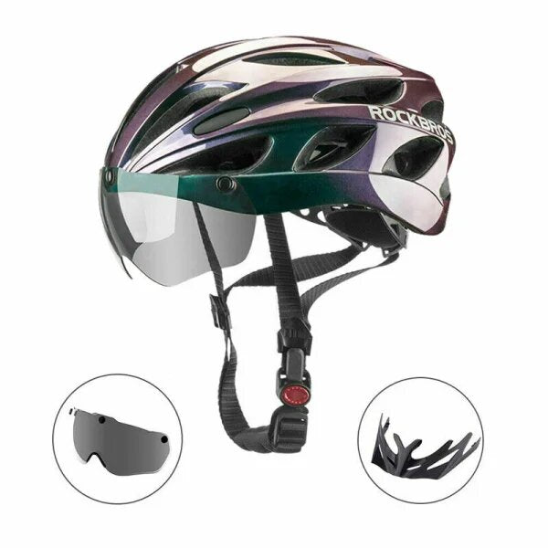 ROCKBROS Capacete de bicicleta de estrada TT-16-C com óculos