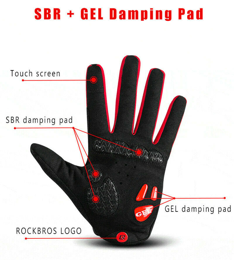 ROCKBROS S169-1 luvas de ciclismo tela sensível ao toque de inverno