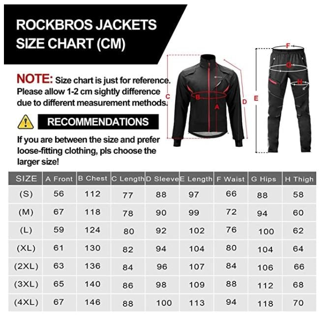 ROCKBROS Conjunto de calça e jaqueta de roupas de ciclismo de inverno