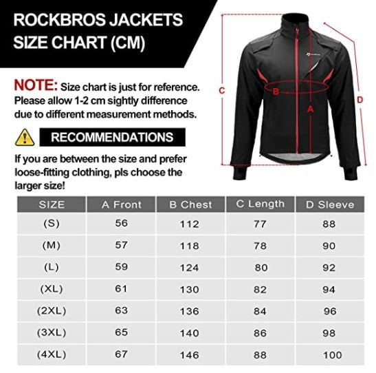 ROCKBROS YPW021 Jaqueta de inverno masculina Jaqueta de ciclismo à prova d'água M-4XL