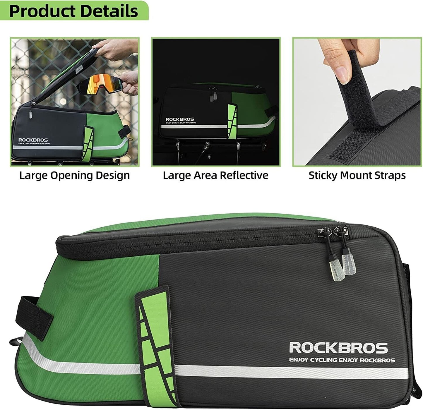 Alforje para bicicleta ROCKBROS Saco de alforje multifuncional para piquenique 9L