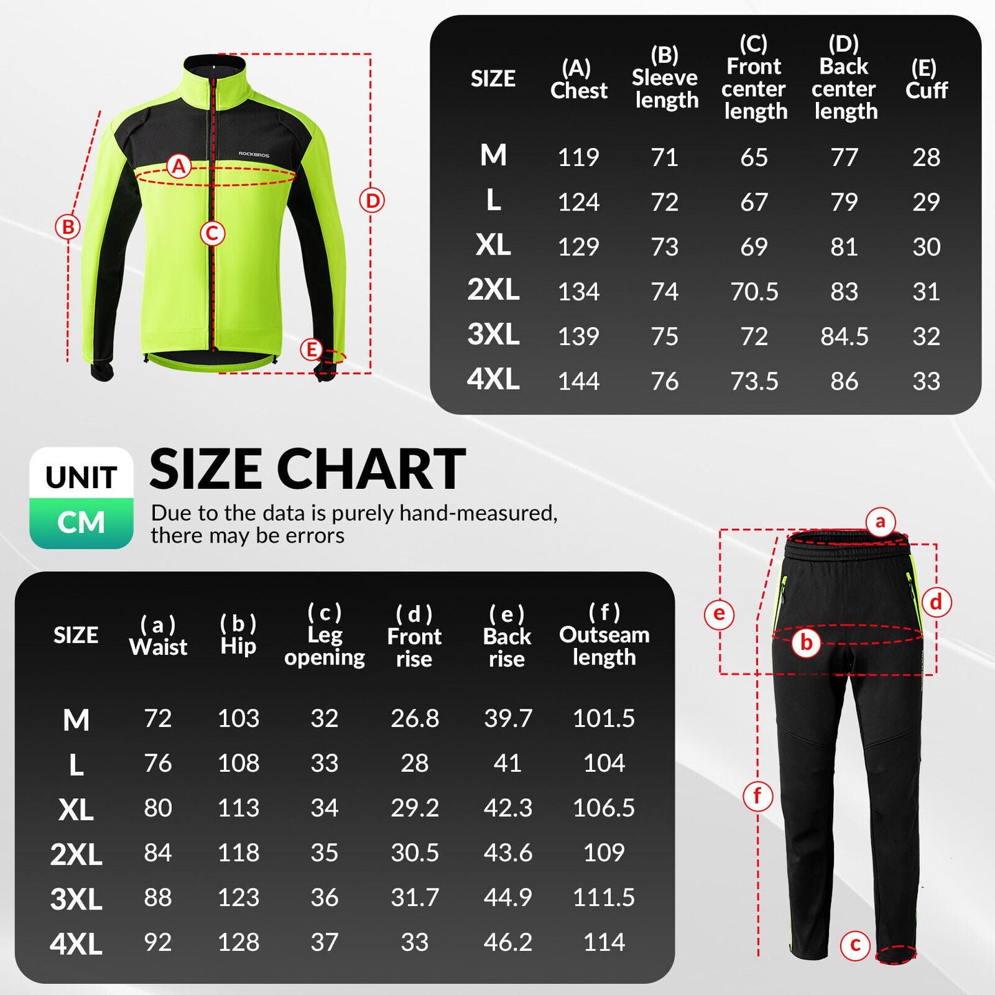 Calças de ciclismo ROCKBROS, calças de vento, calças esportivas, à prova de vento M-4XL