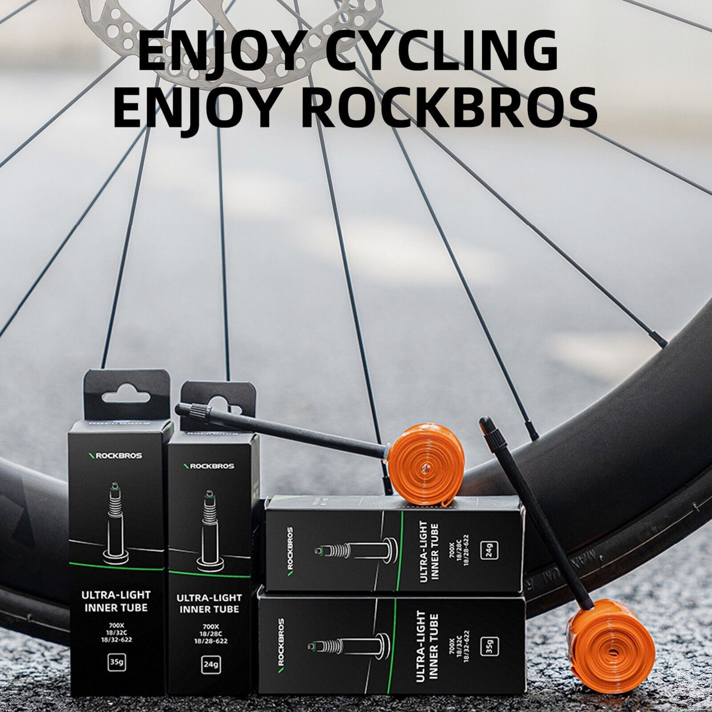 Câmara de bicicleta ROCKBROS 700 x 18-32C 35g TPU válvula Presta bicicleta de estrada