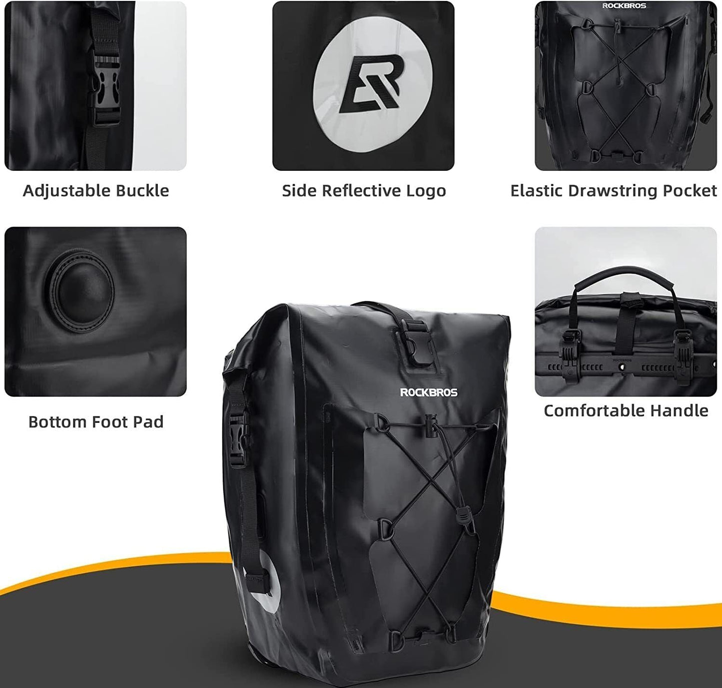 ROCKBROS bolsa porta-malas à prova d'água panniers bolsa de bicicleta 25L 5 cores