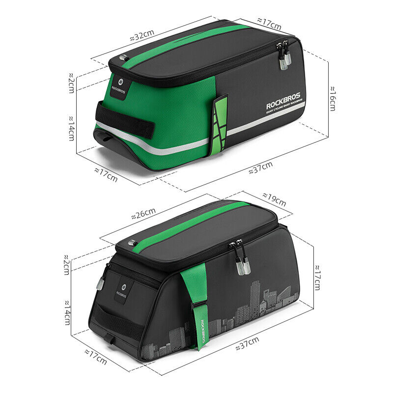 Saco de transporte de bicicletas à prova de água ROCKBROS 4L Alforje grande para o banco traseiro